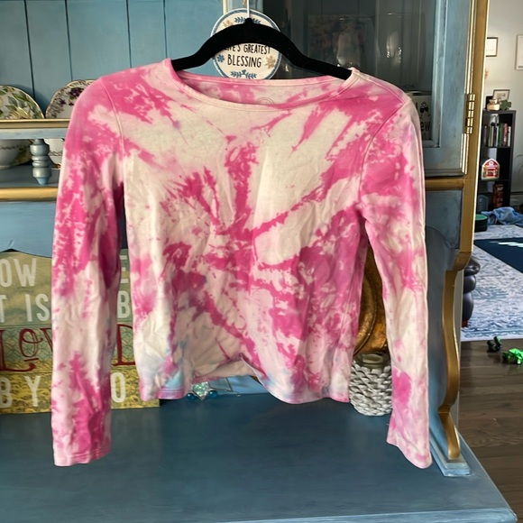 pink tie-dyed shirt, a large pink and white - Picture 1 of 3